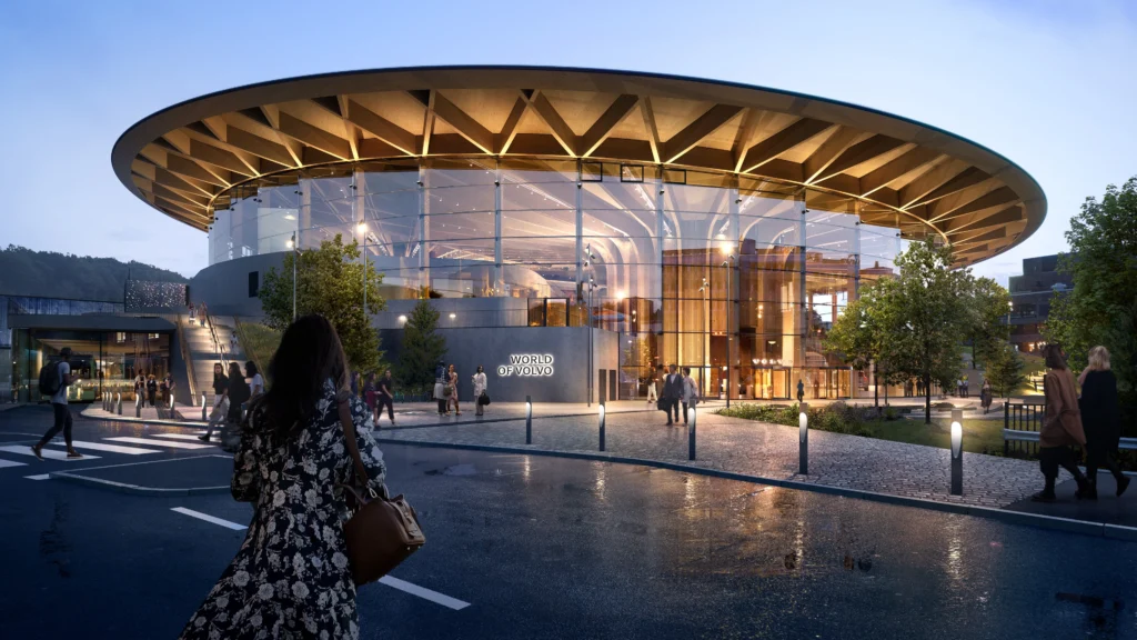 World of Volvo glass facade